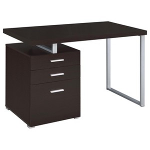 Vynxaria Reversible 3-Drawer Office Computer Desk with File Cabinet, Metal Frame Home Office Workstation - 1 of 4