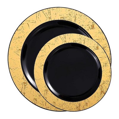 Smarty Had A Party Black With Gold Marble Rim Disposable Plastic ...