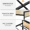Rattan Headboard Bed Frame with Metal Support Under Bed Storage No Box Spring Needed Natural - 3 of 4