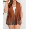 Whizmax Women's Plus Size Tassel Vest Hippie Faux Suede Rivets Sleeveless Costume Fringe Jacket - 3 of 4