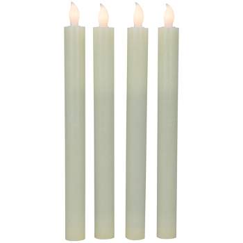Northlight Set of 4 Solid Cream Flameless LED Constant Wax Taper Candles 9.5"