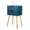 NicBex Mid-Century Nightstand Set of 2 Bedside End Table with Sliding Drawers for Bedroom & Living Room - 4 of 4