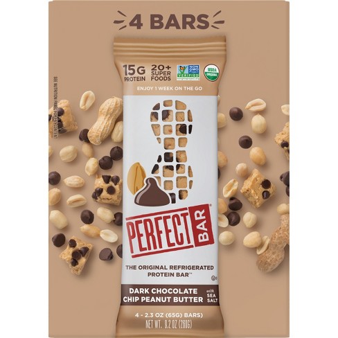 Perfect Bar Dark Chocolate Chip Peanut Butter Protein Bar - 9.2oz/4ct ...