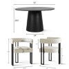 7-Piece Round Dining Table Set with 6 Upholstered Chenille Chairs, 52” Modern Pedestal Table with Metal Leg Dining Chairs for Kitchen-Maison Boucle - 3 of 4