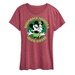 Women's - Disney - Shamrock Wishes Irish Kisses Short Sleeve Graphic T-Shirt - 1 of 4