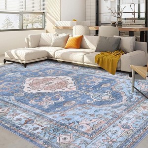TackView Large Area Rug - Area Rugs for Living Room, Non-Slip Backing, Washable, Stain Resistant, and Stylish Home Decor - 1 of 4