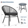 3 Piece Patio Bistro Set, Outdoor Acapulco Chairs Set of 2 with Glass Top Table, All Weather Modern Patio Chairs with Cushions for Deck, Backyard - 2 of 4