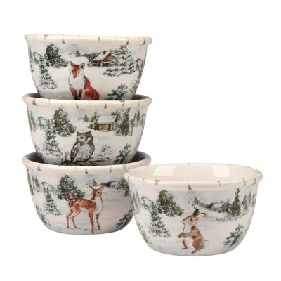 Certified International Set of 4 22oz Winter's Frost Ice Cream Bowls
