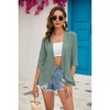 Clearlove Women Lightweight Cardigan 3/4 Sleeves Open Front Draped Ruffles Top - 2 of 4