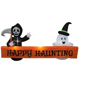 A Holiday Company 8ft Inflatable Happy Haunting Banner, 4 ft Tall, Multi - 1 of 4