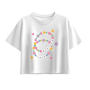 Girls' - Instant Message - Friendship Bracelet Short Sleeve Boxy Graphic T-Shirt - 1 of 3