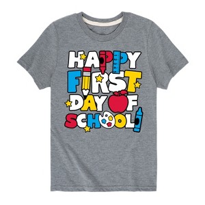 Boys' - Instant Message - Happy First Day Of School Short Sleeve Graphic T-Shirt - 1 of 4