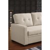 Linen L-Shaped Sectional Sofa with Tufted Cushions & Pull-Out Sleeper - 4 of 4