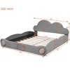 Queen Size Cloud-shaped Platform Bed with Upholstered Headboard, Rounded Footboard and Pocket-ModernLuxe - 3 of 4