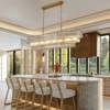 CityFurn 8-Light Brass Rectangle Chandelier With Clear Glass - 3 of 4