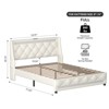 Sapphtopaz Upholstered Bed Frame with Diamond Tufted Headboard Platform Bed with Charging Ports&LED for Bedroom,No Box Spring Needed - 3 of 4