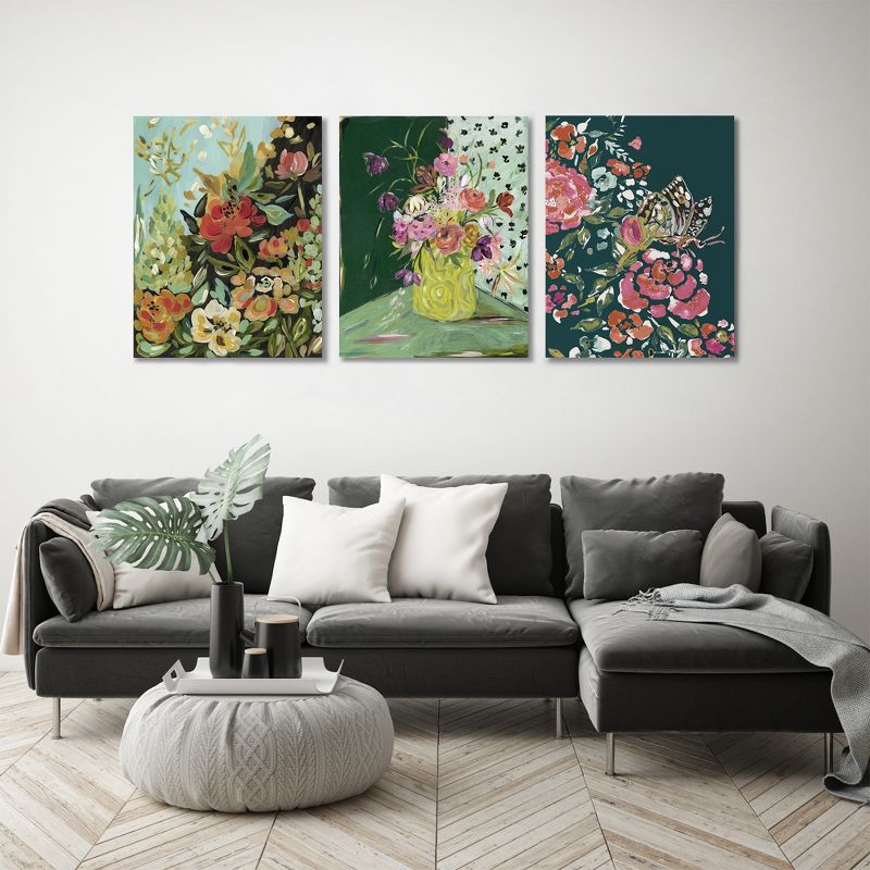 Americanflat Botanical Farmhouse Floral Stills By Bari J Triptych Wall Art - Set Of 3 Canvas Prints, 5 of 6