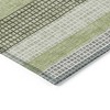 Artichoke Green And Ivory Striped Washable Indoor Outdoor Area Rug - 4 of 4