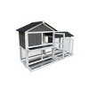 VisioGear Rabbit Hutch, Indoor Bunny Cage, Outdoor Rabbit Cages with Run, Deeper No Leak Tray and Removable Bottom Wire Mesh, Grey, - 2 of 4