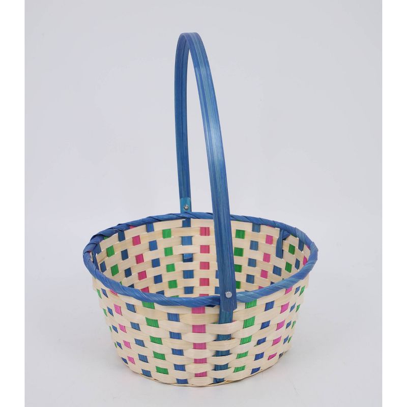 11&#34; Bamboo Easter Basket Cool Colorway Blue with Pink Mix - Spritz&#8482;, 2 of 4