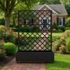 72"x47" Metal Planter Box with Diamond Lattice Trellis, Galvanized Raised Garden Bed on Wheels for Climbing Plants and Vines - 2 of 4