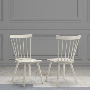 Kumasinova 17.5"H Rustic Farmhouse Dining Chairs Set of 2,Solid Wooden Armless Chair for Kitchen & Dining Room,Versatile Side Chair,300lbs Max - 1 of 4