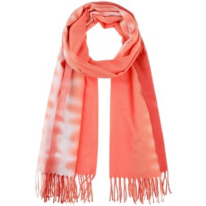 INSPIRE CHIC Women's Contrast Color Imitation Cashmere Ombre Fringe Soft Winter Warm Scarves 1Pc - 1 of 4