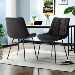 CENGHU Velvet Dining Chairs Set of 2, Modern Dining Room Chairs with Metal Legs, Upholstered Dining Chair for Kitchen, Living, Dining Room - 1 of 4
