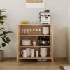 Rattan Sideboard Buffet Cabinet, Accent Storage Cabinet, Coffee Bar Cabinet with Adjustable Shelf, Floor Cabinet Risers for Kitchen - 3 of 4