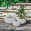 Rosemead Home & Garden 3pc Kante Concrete Outdoor Planter Pots Chalk White 19.6"x19.6"x9.8" - 3 of 4