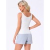 INSPIRE CHIC Womens 2 Pcs Loungewear Soft Cami Sleepshirts Pajama Shorts Sleeveless V-neck Tops - 4 of 4