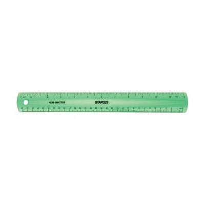 Staples 12" Shatterproof Ruler Assorted Translucent Colors (51883)