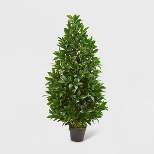 4ft Bay Leaf Artificial Topiary Tree UV Resistant - Nearly Natural