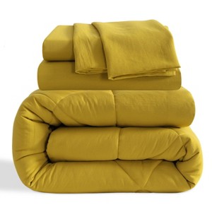 5/7 Pieces Microfiber Comforter Set, Breathable Down Alternative Bedding Set, All Season Bed in a Bag - NTBAY - 1 of 4