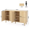 Resenkos Sideboard Buffet, Kitchen Storage Cabinet,59.4" Sideboard Buffet, White Credenza Storage Cabinet with Doors,Beige - 4 of 4