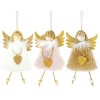 Wrapables Plush Christmas Angel Ornaments, Fairy Doll Hanging Tree Decorations (Set of 3), Pink Khaki White - 2 of 4