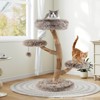 Costway Modern Cat Tree with Pear Wood Trunks Scratching Posts Soft Long Plush Fabric - 2 of 4