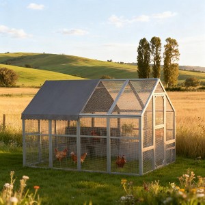 ORRD Large Gray Chicken Coop for 8-12 Chickens - Weatherproof Poultry House with Nesting Boxes & Anti-UV Cover - 1 of 4