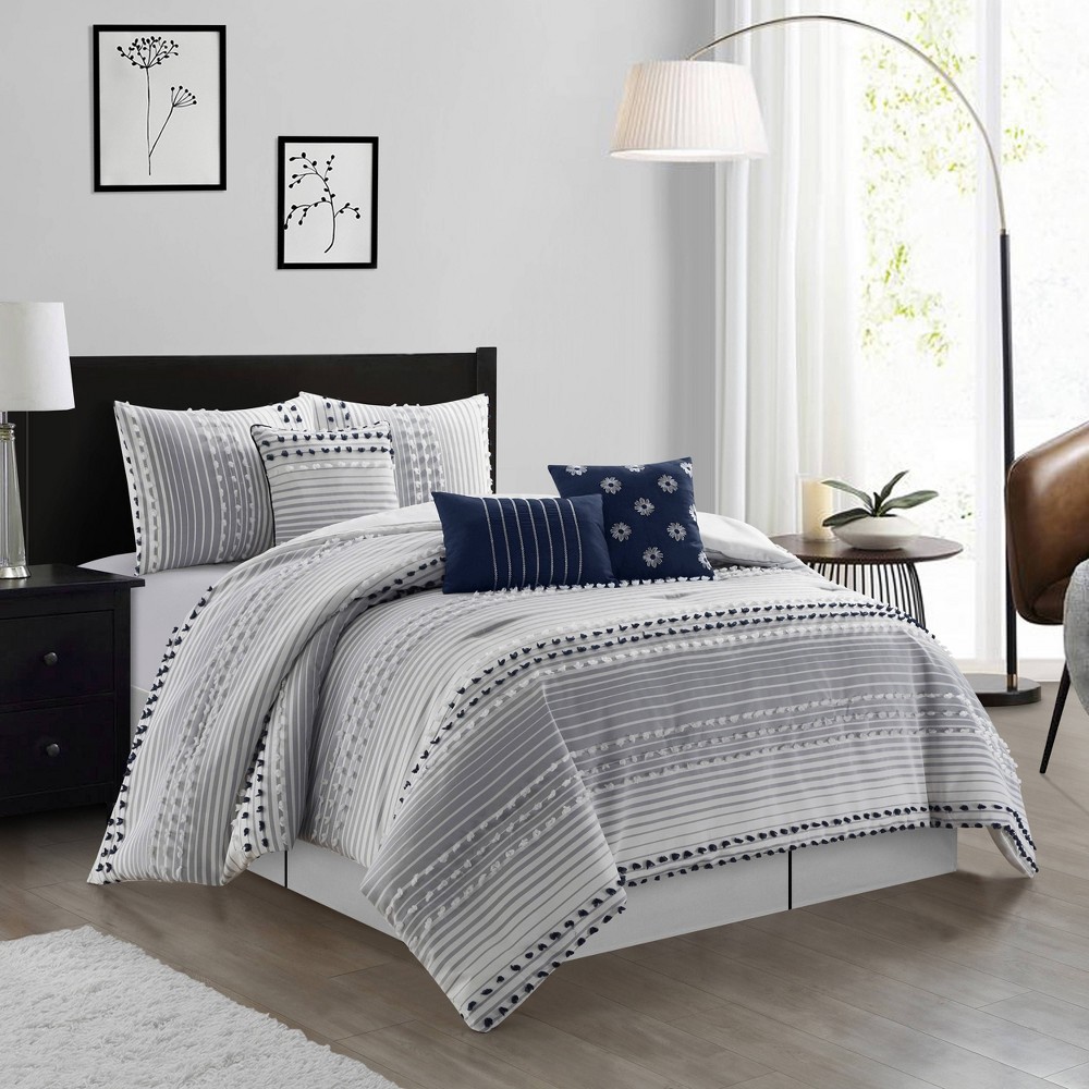 Photos - Bed Linen Nanshing 7pc California King Clarion Comforter Set Blue