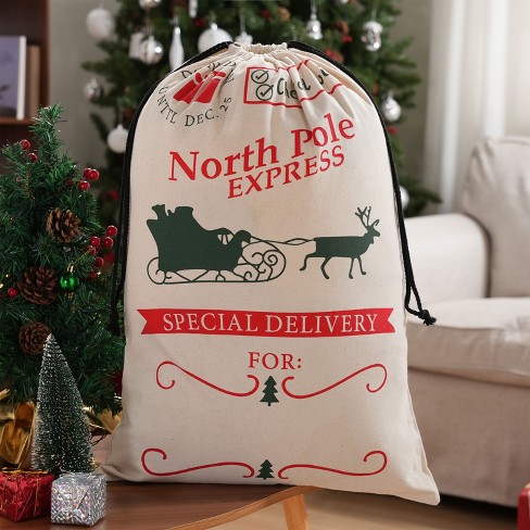 Joyfy Christmas Burlap Santa Sack 26 X 19 Gift Bag Drawstring Gift Bags special Delivery Target