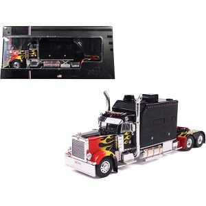 2002 Peterbilt 379 Custom Truck Tractor Black with Flame Graphics 1/43 Diecast Model by IXO Models - 1 of 4