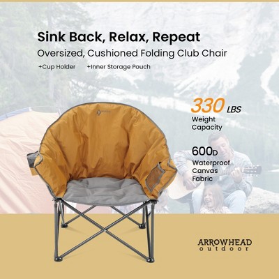 Workwear Tan Heavy-Duty Padded Folding Camping Chair