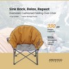 Arrowhead Outdoor Oversized Heavy-Duty Club Folding Camping Chair w/External Pocket, Cup Holder, Portable, Padded, Moon, Round, Bag (Workwear Tan) - 2 of 4