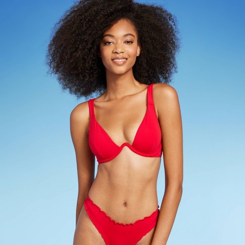 helder Convergeren Manhattan Women's Underwire Bikini Top - Shade & Shore™ Red 36d : Target