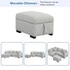 82.6" L-Shaped Sectional Pull-Out Sofa Bed with Storage Ottoman, USB & Power Outlets - 4 of 4