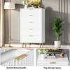 5 Drawers Bedroom Dresser - Fluted Chest of Drawers with Handle Wood Modern Storage Organizer for Living Room/Hallway Faux Marble Top - 3 of 4