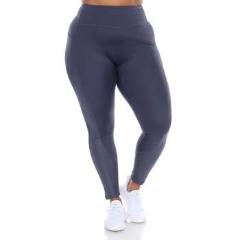 Women's High-waist Reflective Piping Fitness Leggings Blue Large - White  Mark : Target