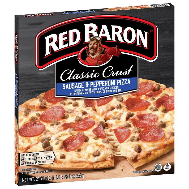 Red Baron Frozen Pizza Classic Crust Sausage &#38; Pepperoni - 21.9oz, 4 of 10
