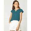 INSPIRE CHIC Women's Work Business Casual Plain Cap Sleeve Blouse - 2 of 4