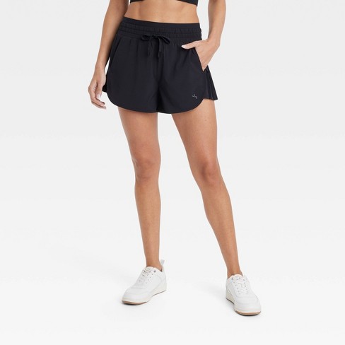 Women's High-Rise Pleated Side Shorts 2.5 - JoyLab™ Black XS
